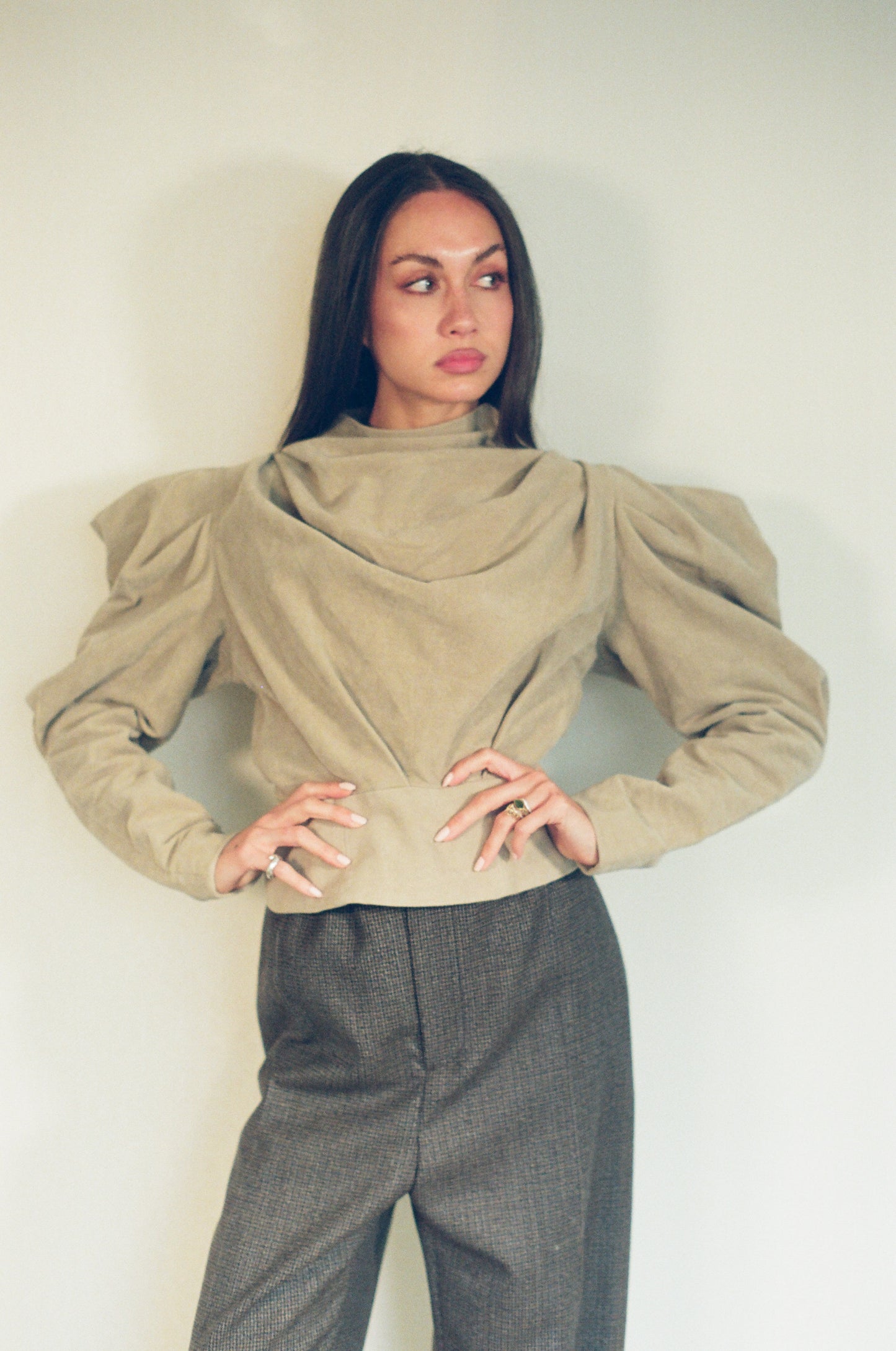 ISABEL MARANT DIXON VELVET BEIGE TOP
