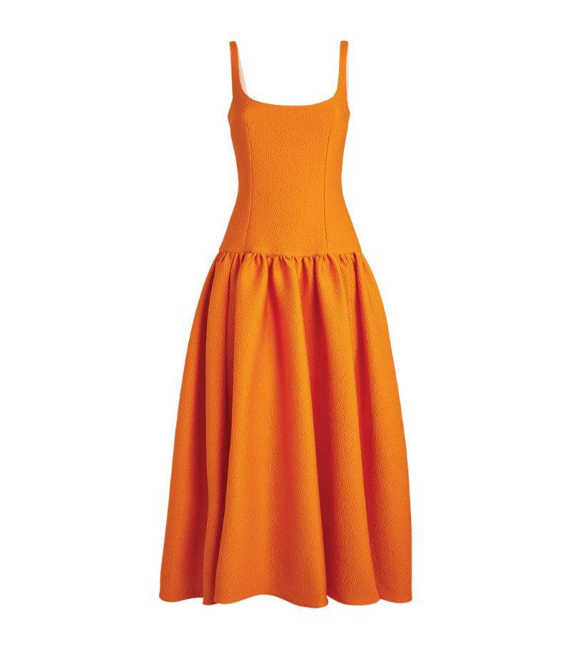 GALEN ORANGE VOLUMINOUS DRESS