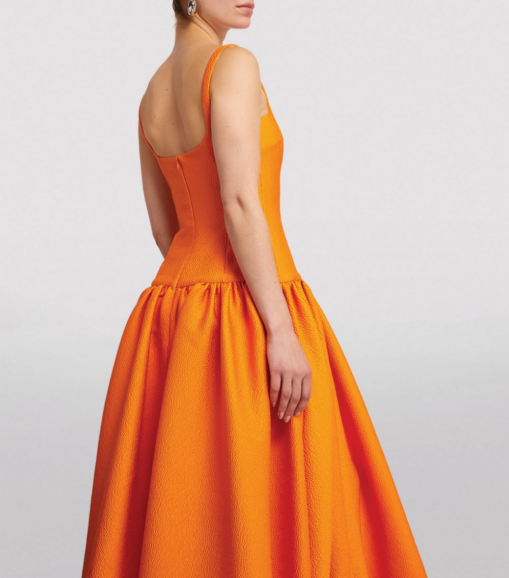 GALEN ORANGE VOLUMINOUS DRESS