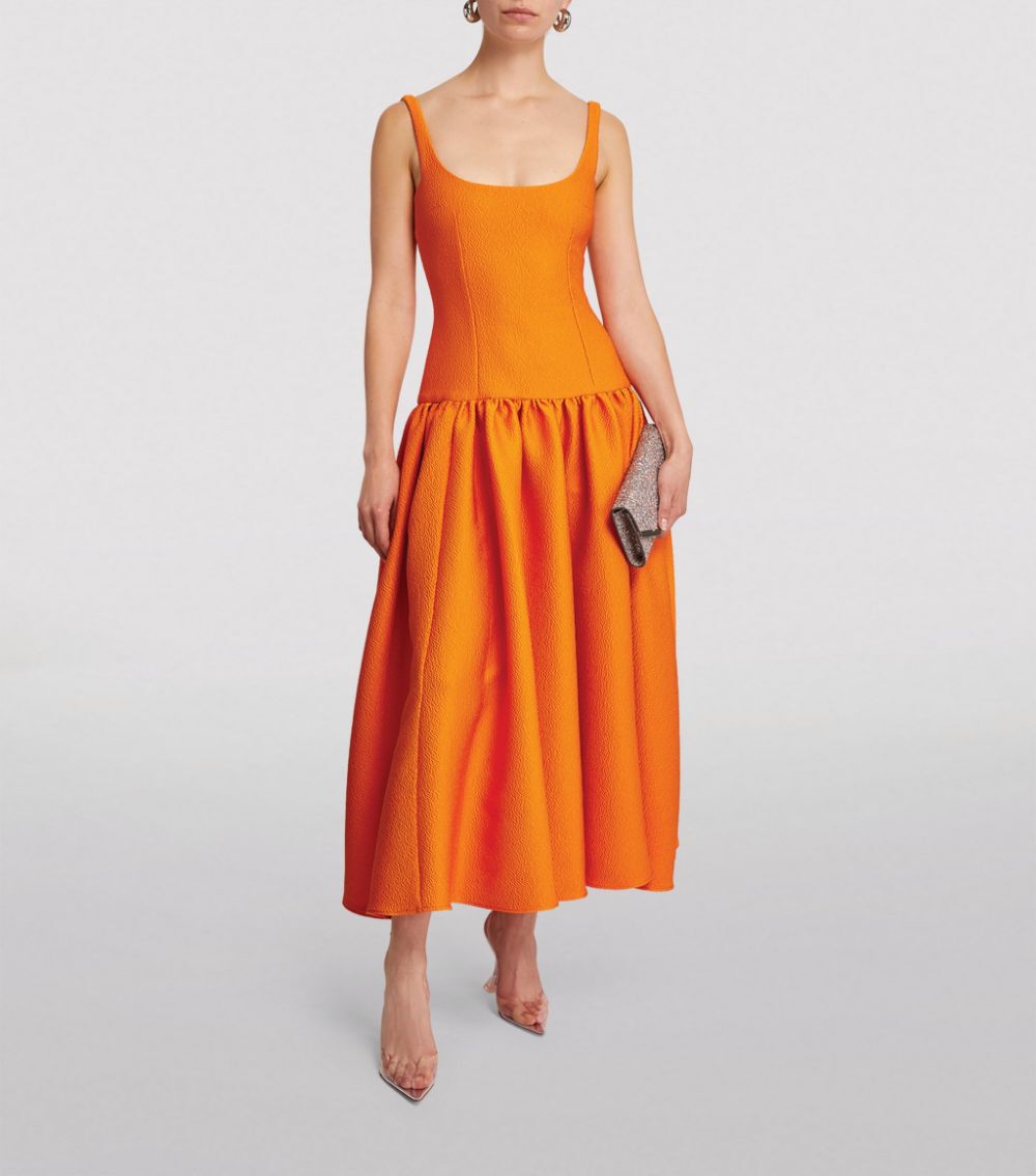 GALEN ORANGE VOLUMINOUS DRESS