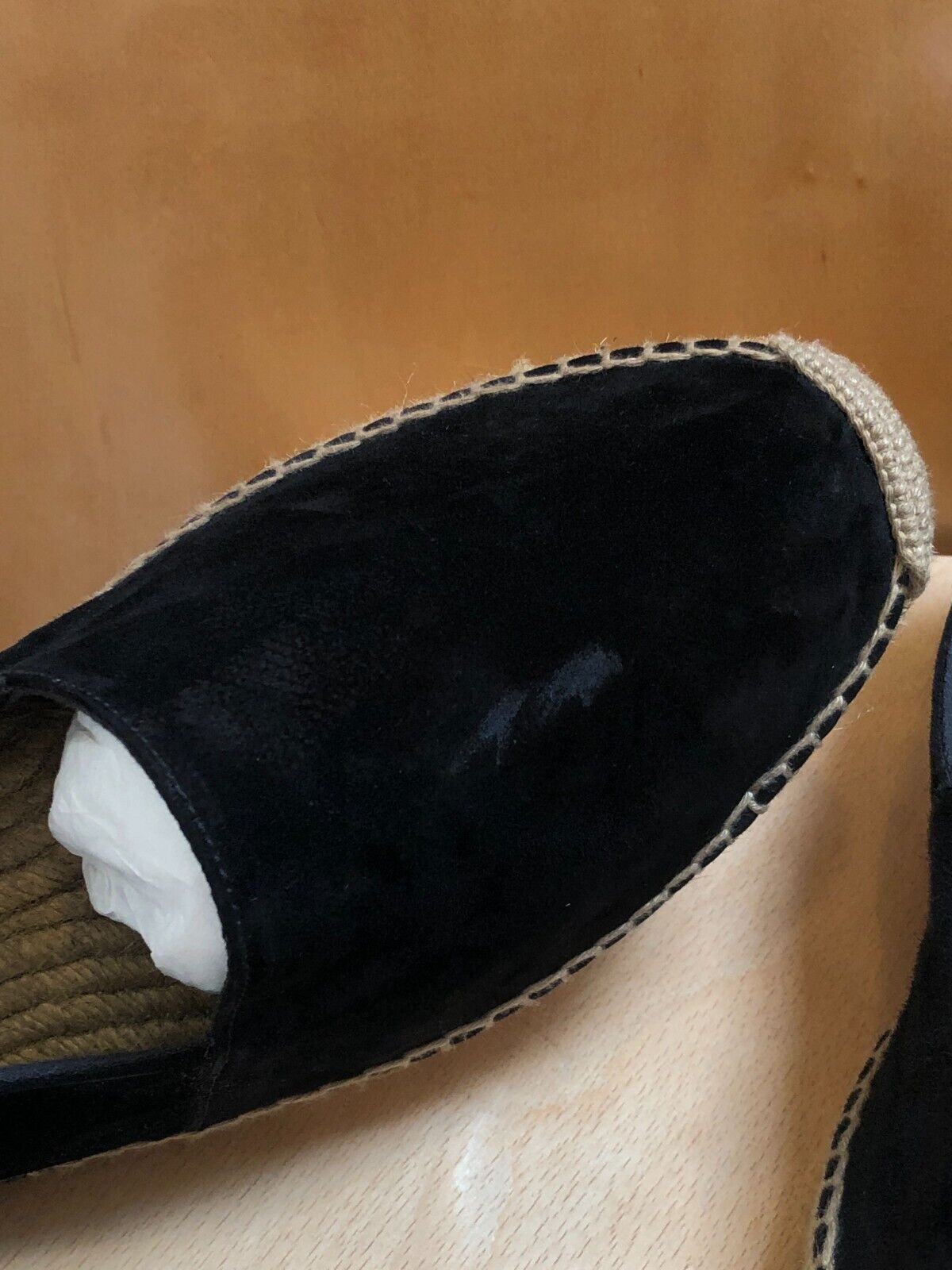 SAINT LAURENT Men's Black Suede Slip On Flat Espadrille Sandals 43/9-9.5