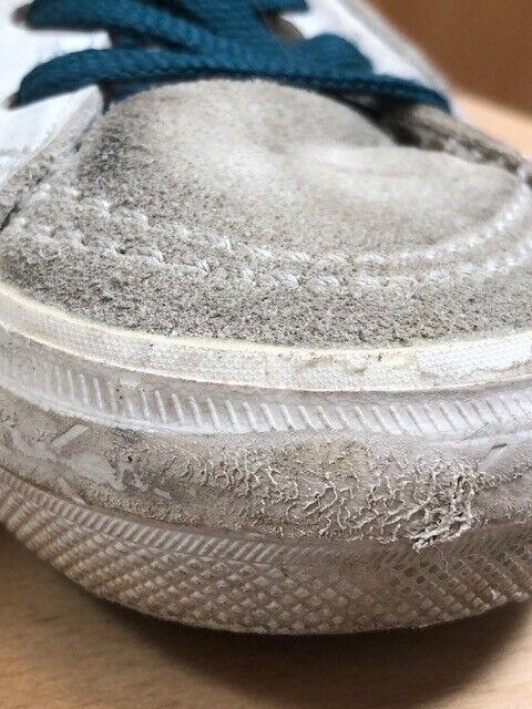 GOLDEN GOOSE Slide White Snakeskin Silver Glitter Star High Top Sneaker Shoe 37