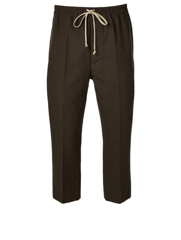 RICK OWENS $700 Lido Forever Black Drawstring Drop Crotch Crop Trouser Pant 40/4