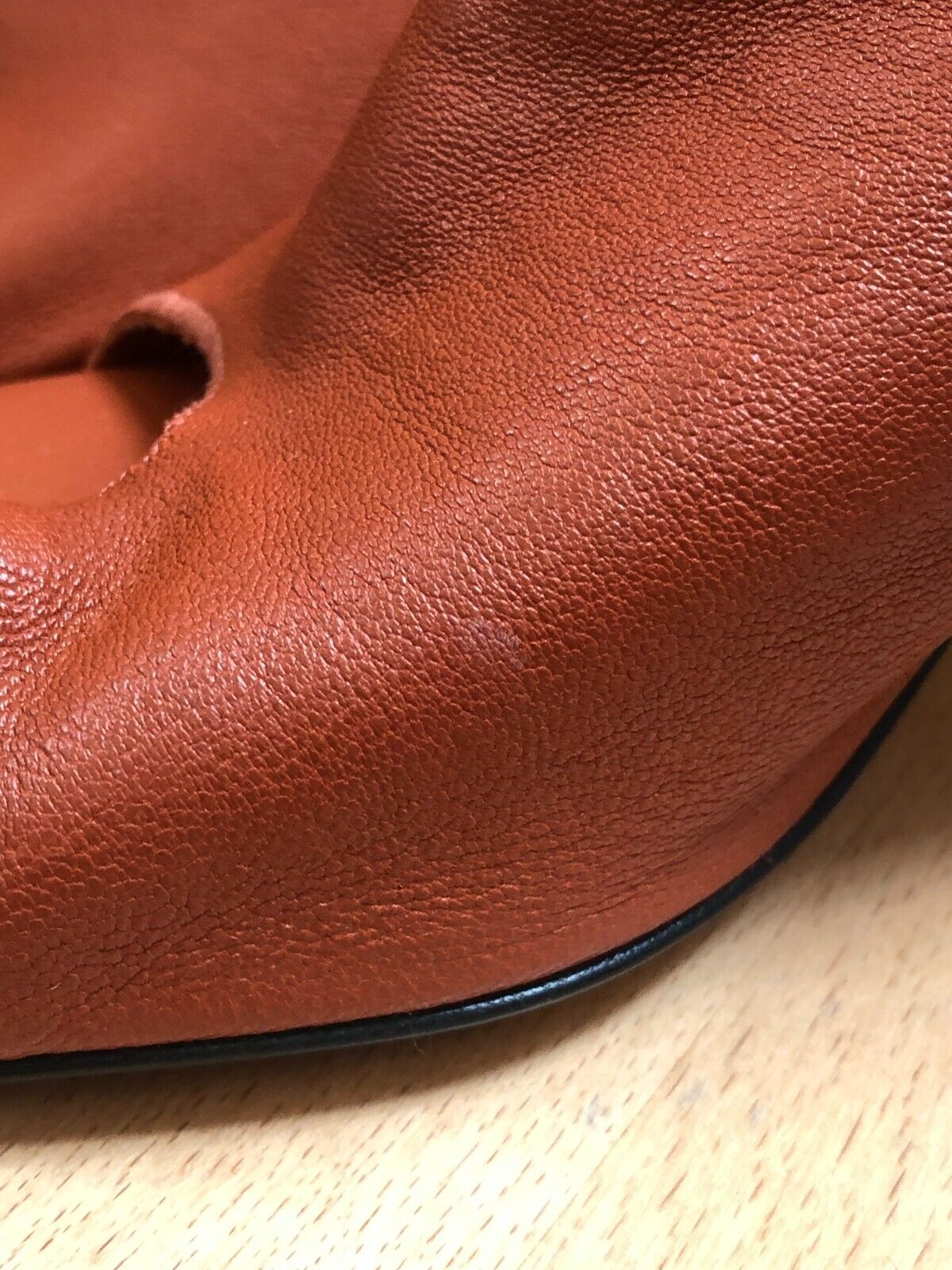 BOTTEGA VENETA Orange Open Two Toe Strap Loop Leather Heeled Mule Sandals 36.5