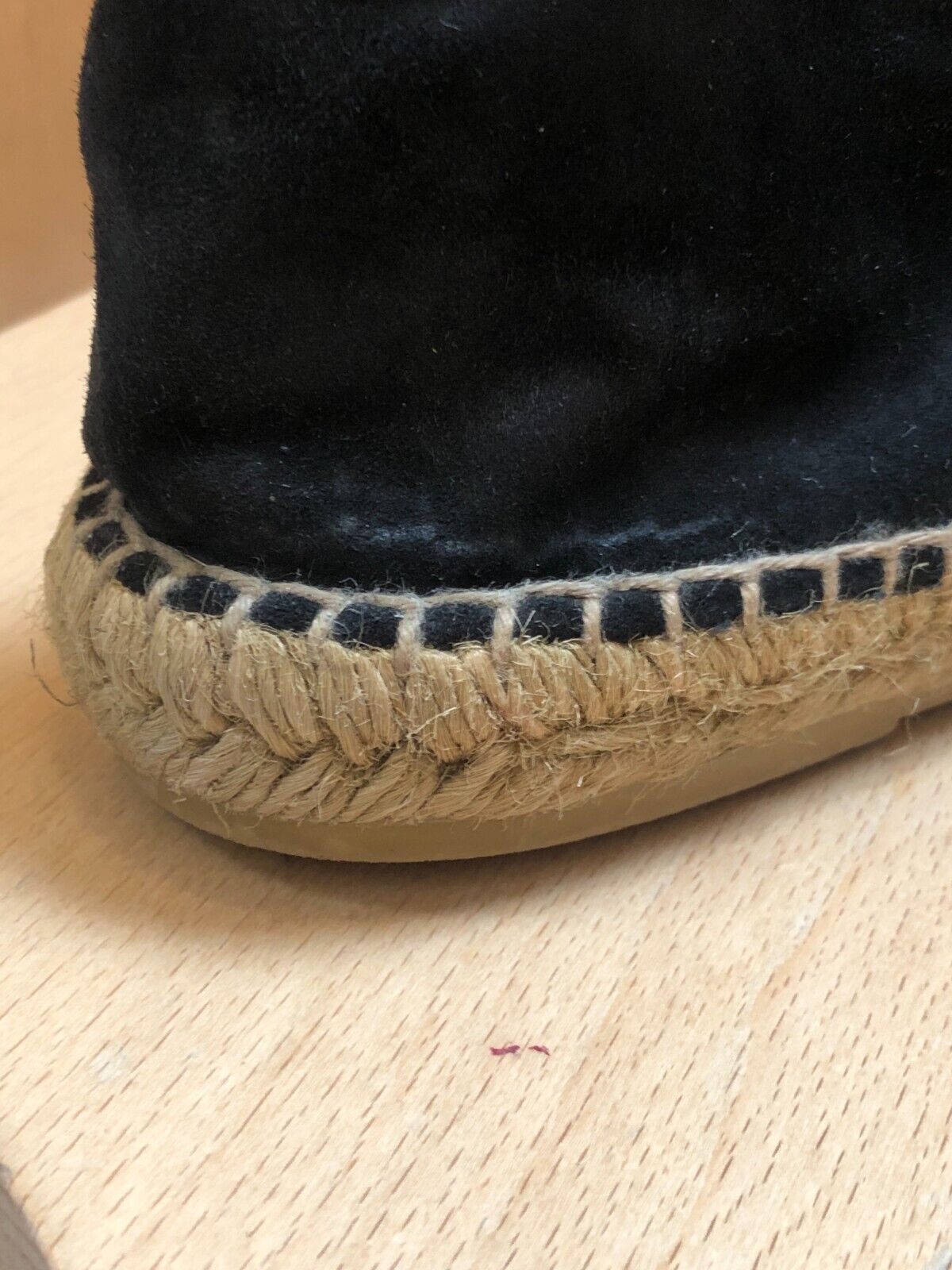 SAINT LAURENT Men's Black Suede Slip On Flat Espadrille Sandals 43/9-9.5