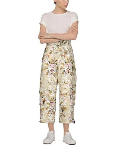 COLVILLE Beige Floral Print High Waist Drawstring Ankle Cargo Trouser Pant 38/2