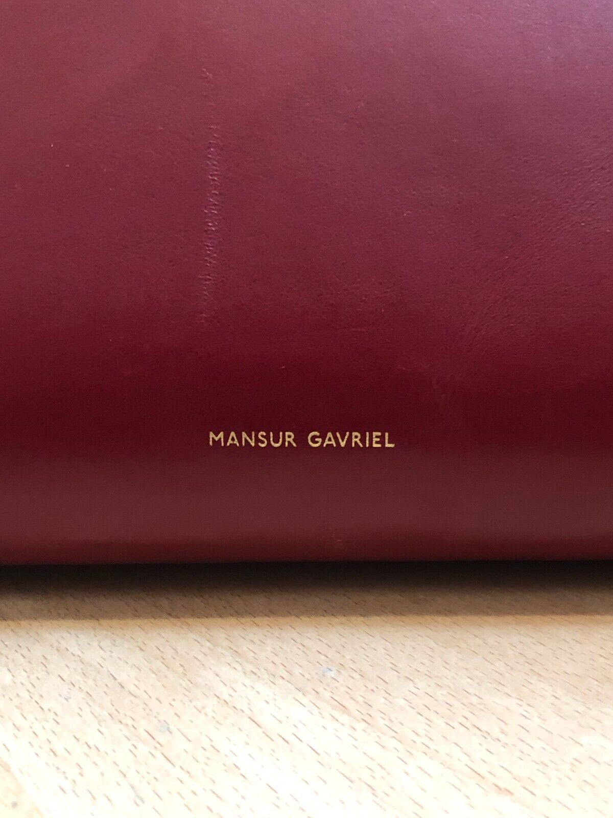 MANSUR GAVRIEL Sun Rococo Dark Red Leather Large Tie Bow Shoulder Hand Bag Purse