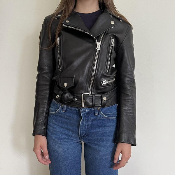 Acne Studios - Biker leather jacket - Black