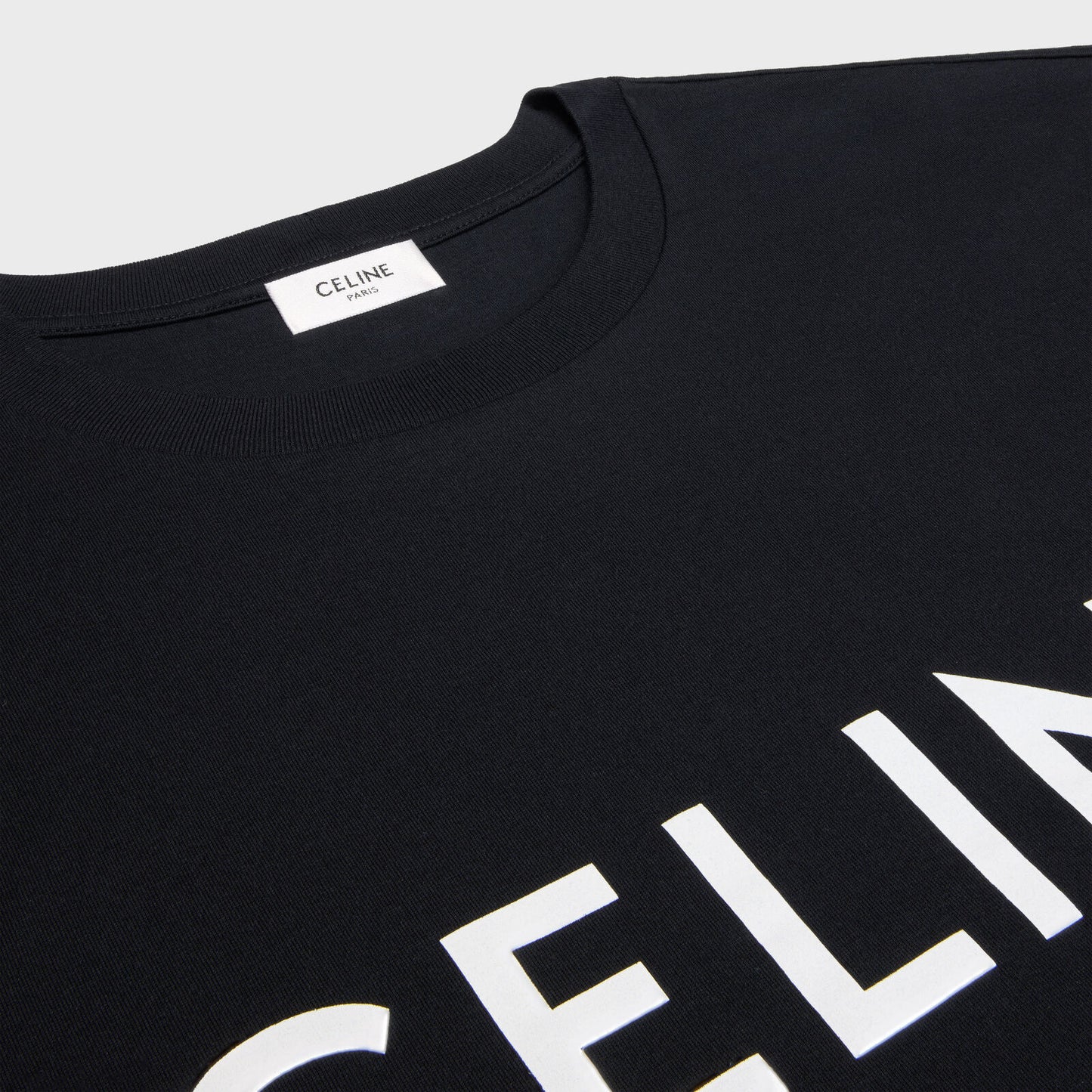 CELINE NWT $600 Men's Black White Logo Cotton Short Sleeve Top Tee T Shirt XXL
