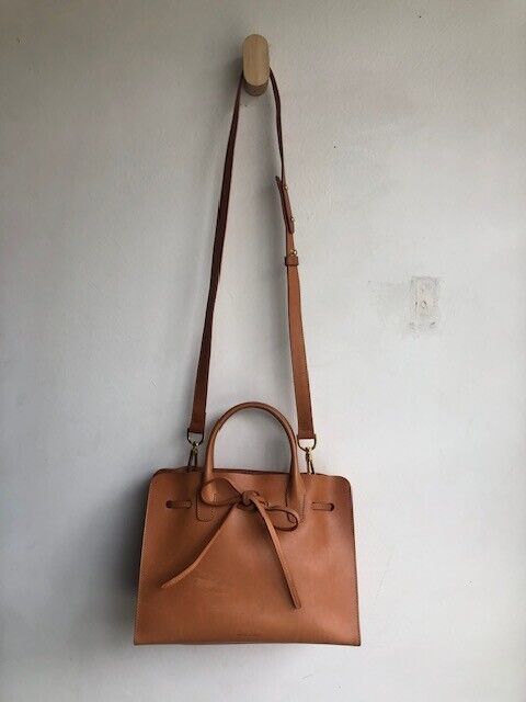 MANSUR GAVRIEL Sun Brown Tan Camel Vegetable Leather Bow Shoulder Bag Purse
