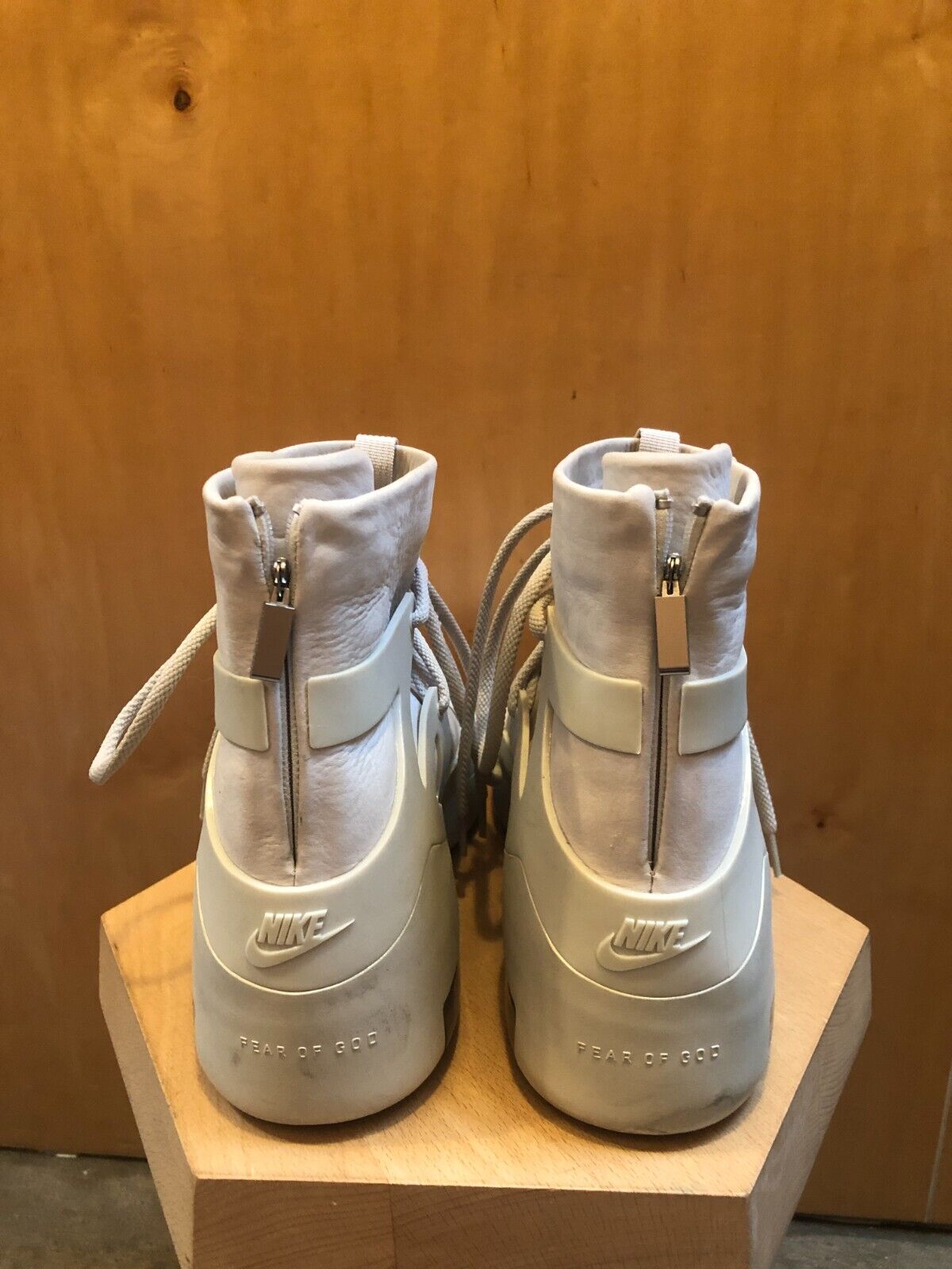 NIKE Fear Of God Air 1 Mens Sail Light Bone Leather Lot High Top Sneaker 13