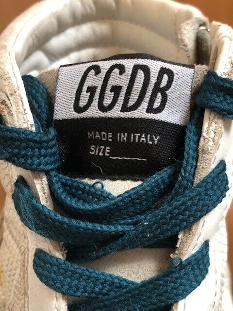 GOLDEN GOOSE Slide White Snakeskin Silver Glitter Star High Top Sneaker Shoe 37