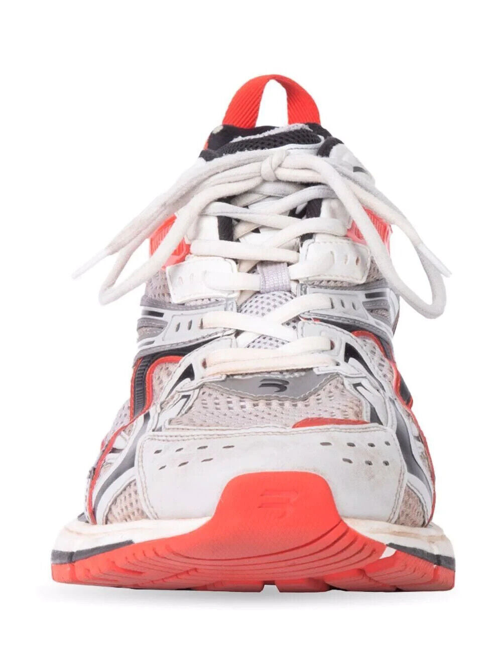 BALENCIAGA Men's X Pander White Silver Red Black Tricolor Lace Up Sneakers 46/12
