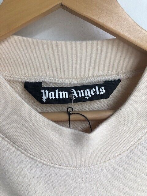 PALM ANGELS Men's Sunset White Black Embroidered Palm Tree Sweater Sweatshirt S