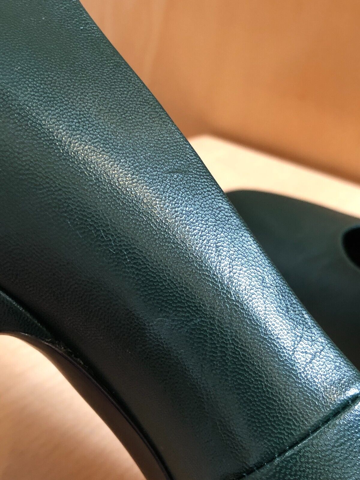 GUCCI Blanca Malaga Kid Dark Green Leather Pointed Toe Stiletto Heel Pump 37.5