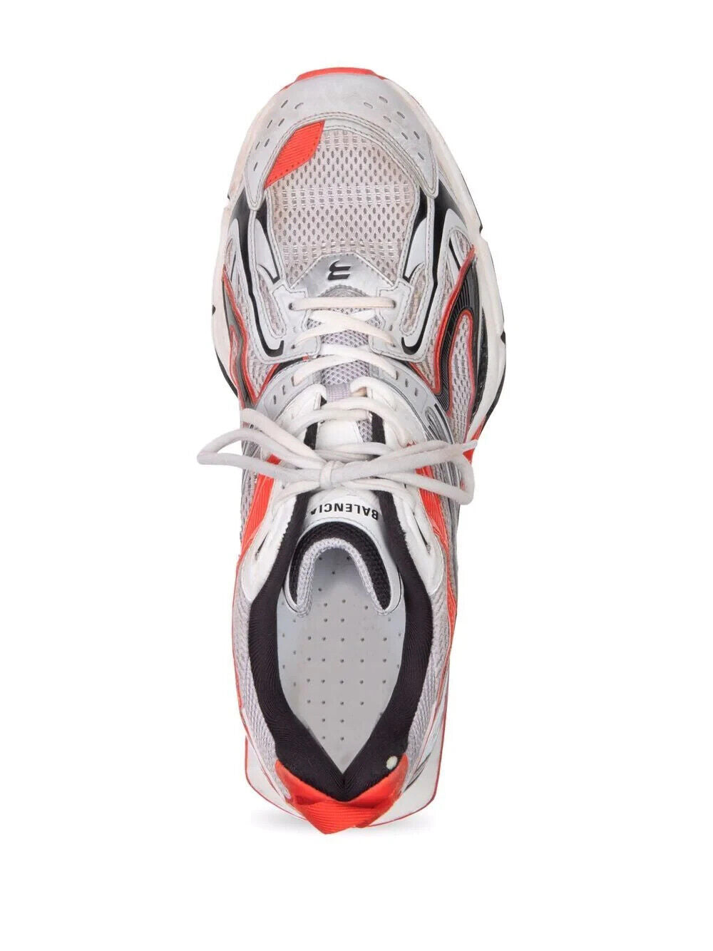 BALENCIAGA Men's X Pander White Silver Red Black Tricolor Lace Up Sneakers 46/12