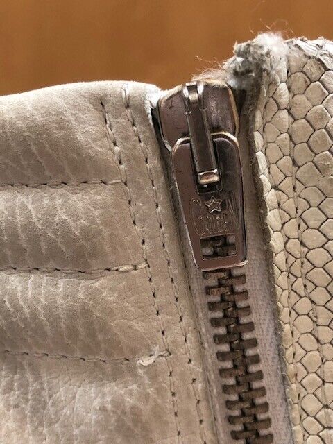 GOLDEN GOOSE Slide White Snakeskin Silver Glitter Star High Top Sneaker Shoe 37