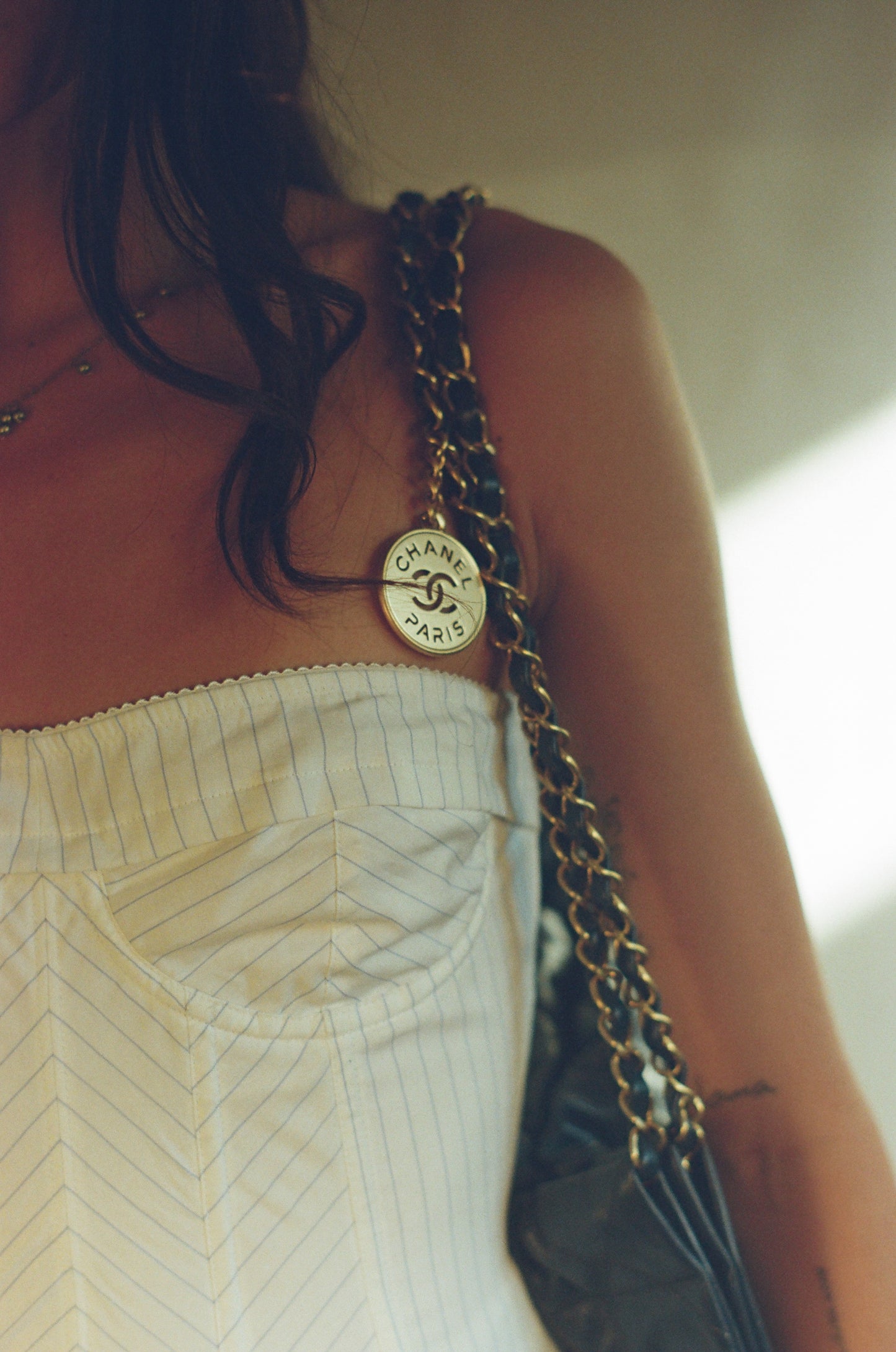 DOLCE & GABBANA VINTAGE PINSTRIPE BUSTIER