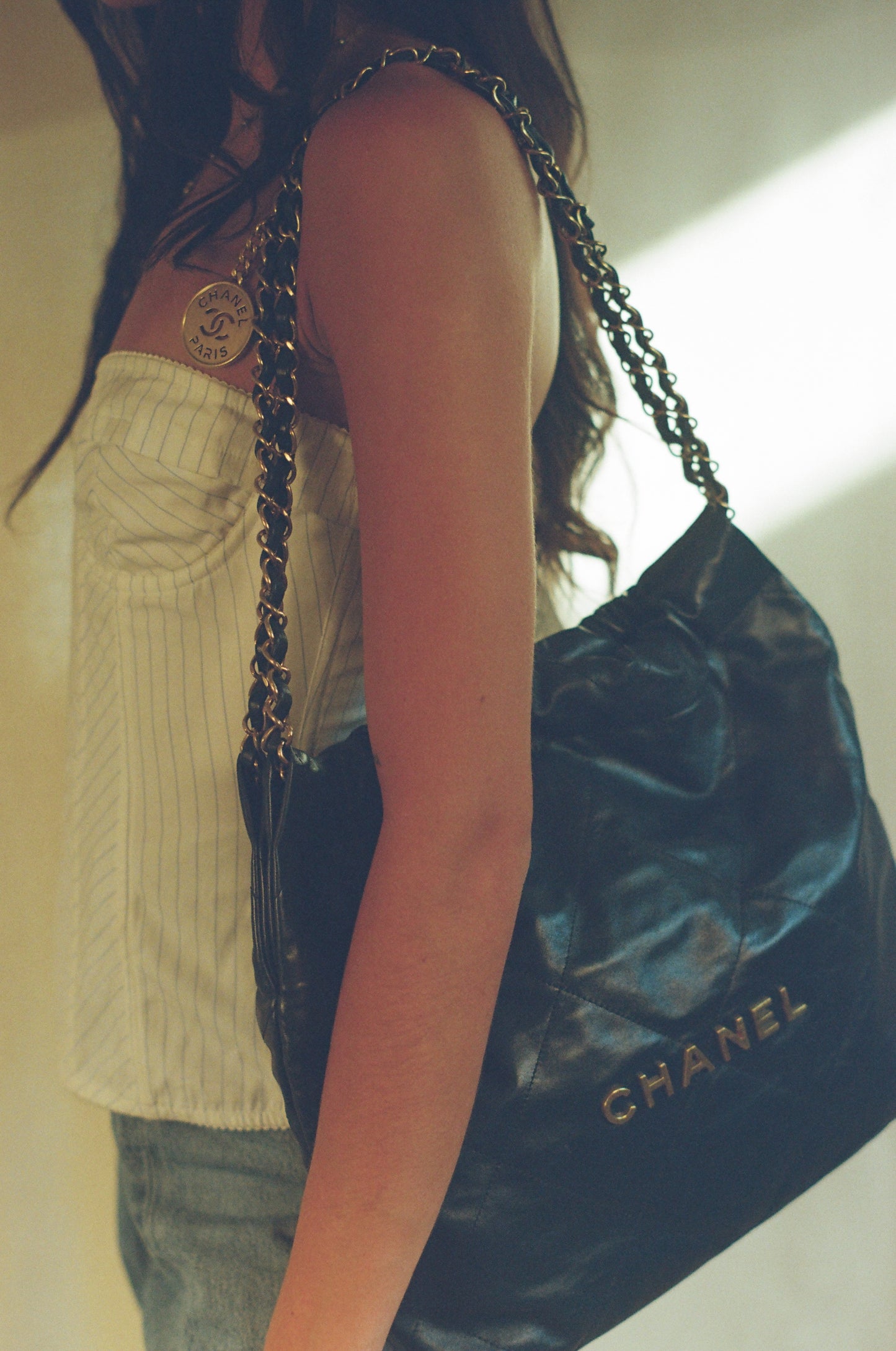 CHANEL NAVY HOBO BAG