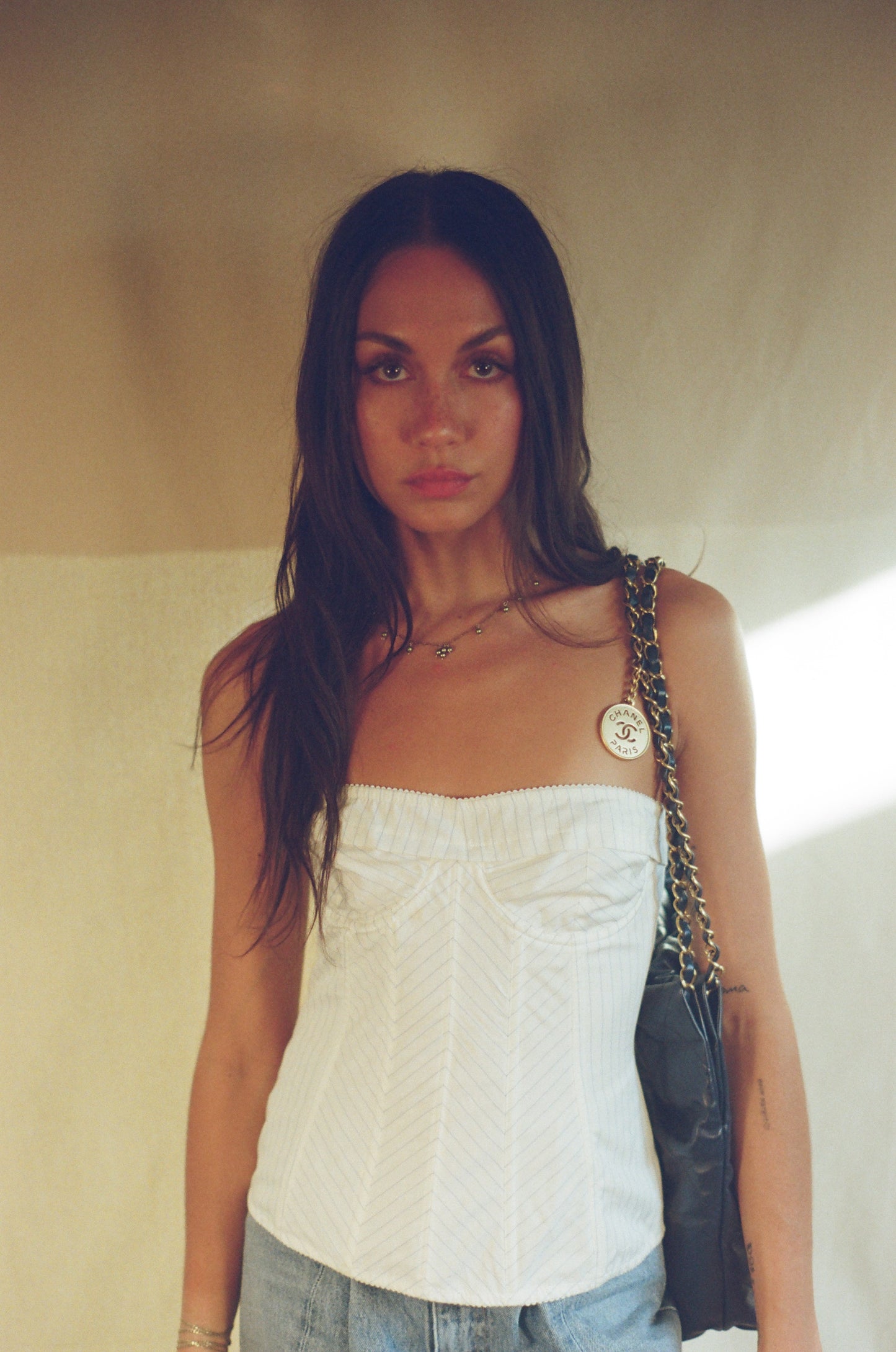 DOLCE & GABBANA VINTAGE PINSTRIPE BUSTIER