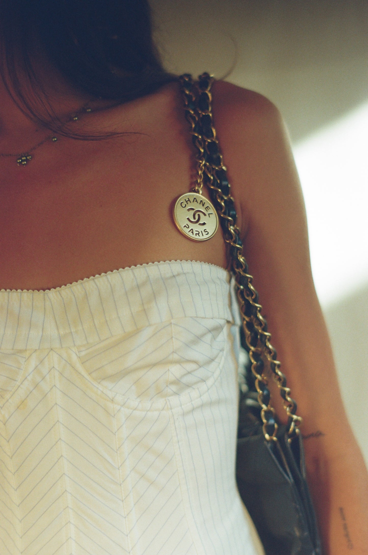 DOLCE & GABBANA VINTAGE PINSTRIPE BUSTIER