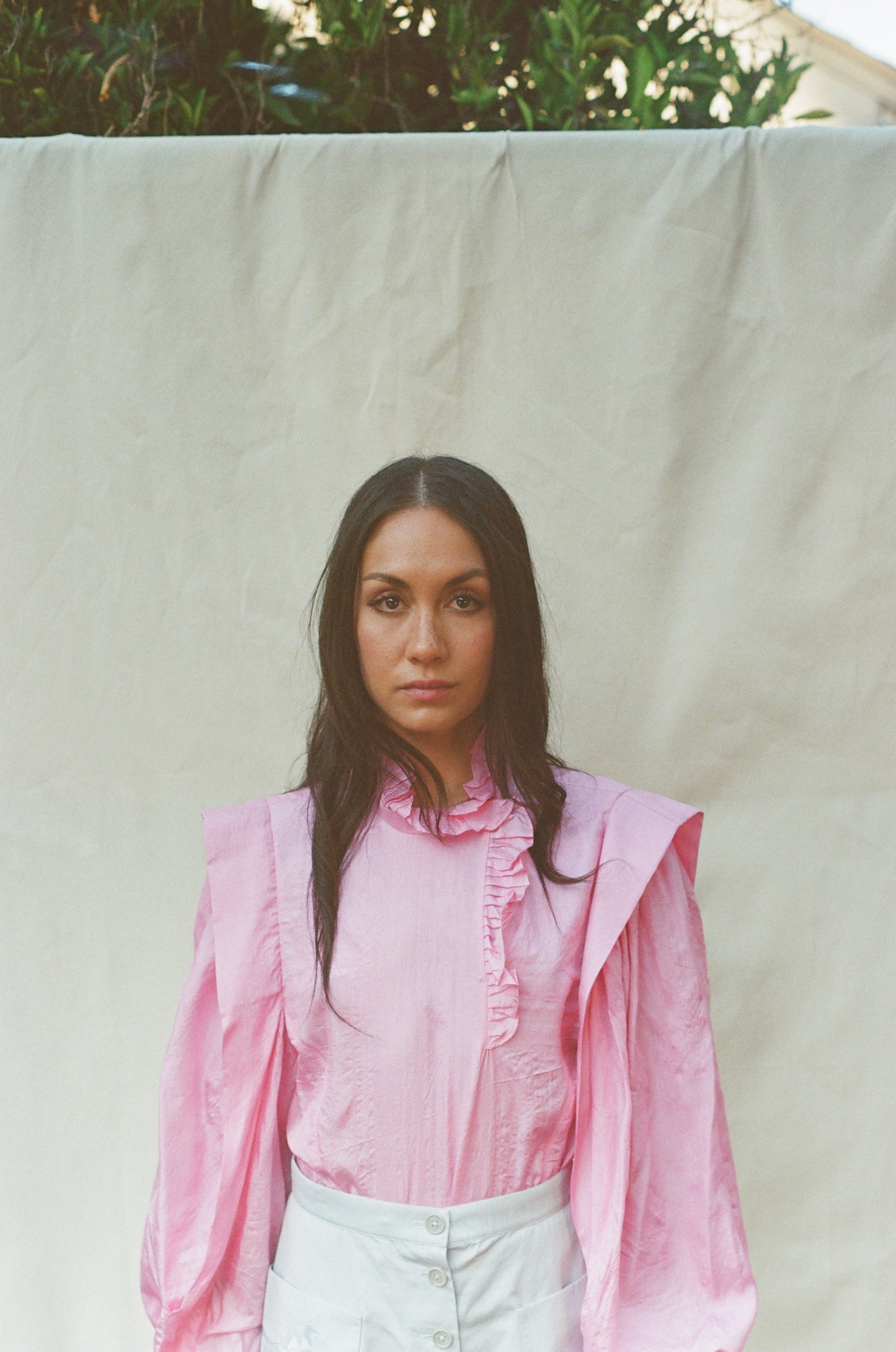 ISABEL MARANT CHANDRA PINK SILK TOP