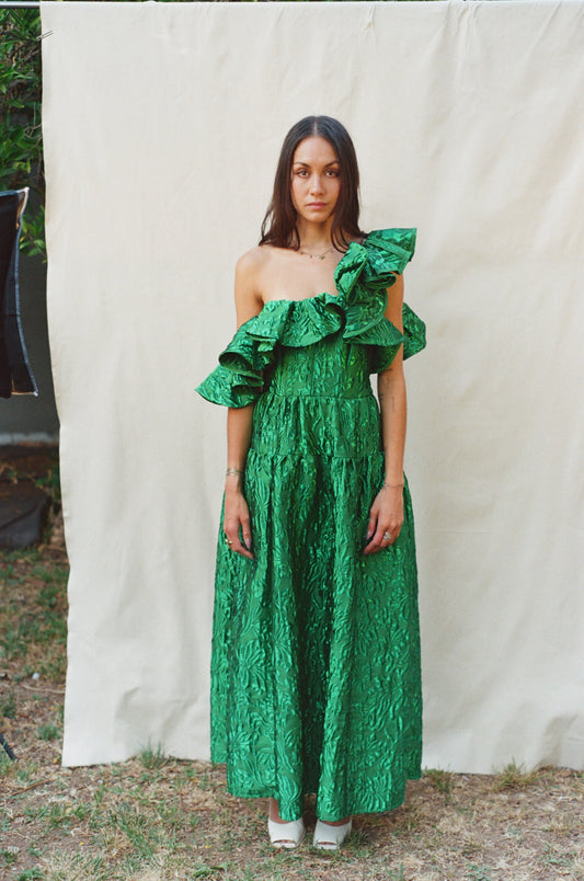 ULLA JOHNSON COSMICA CLOQUE JACQUARD DRESS