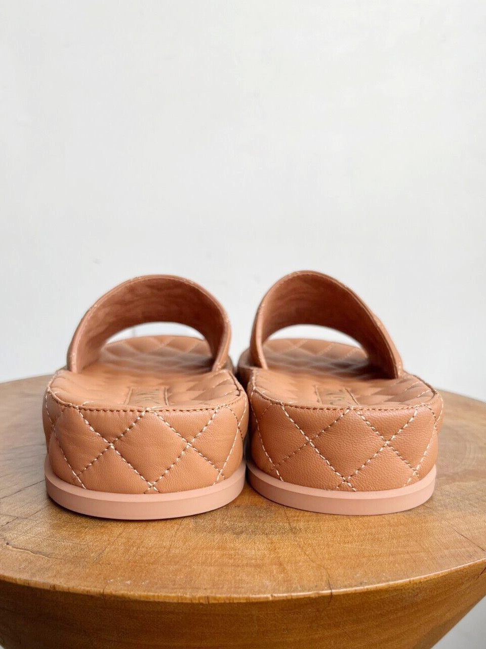 2021 TAN QUILTED CC PLATFORM SANDAL