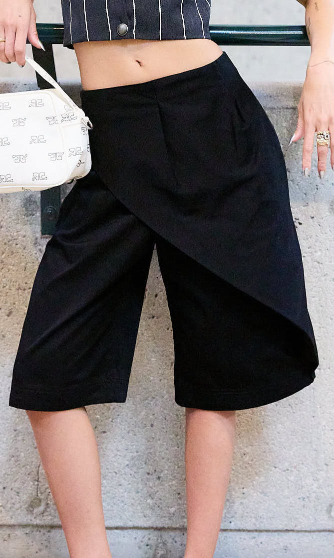 LOEWE ASYMMETRIC BLACK SHORTS