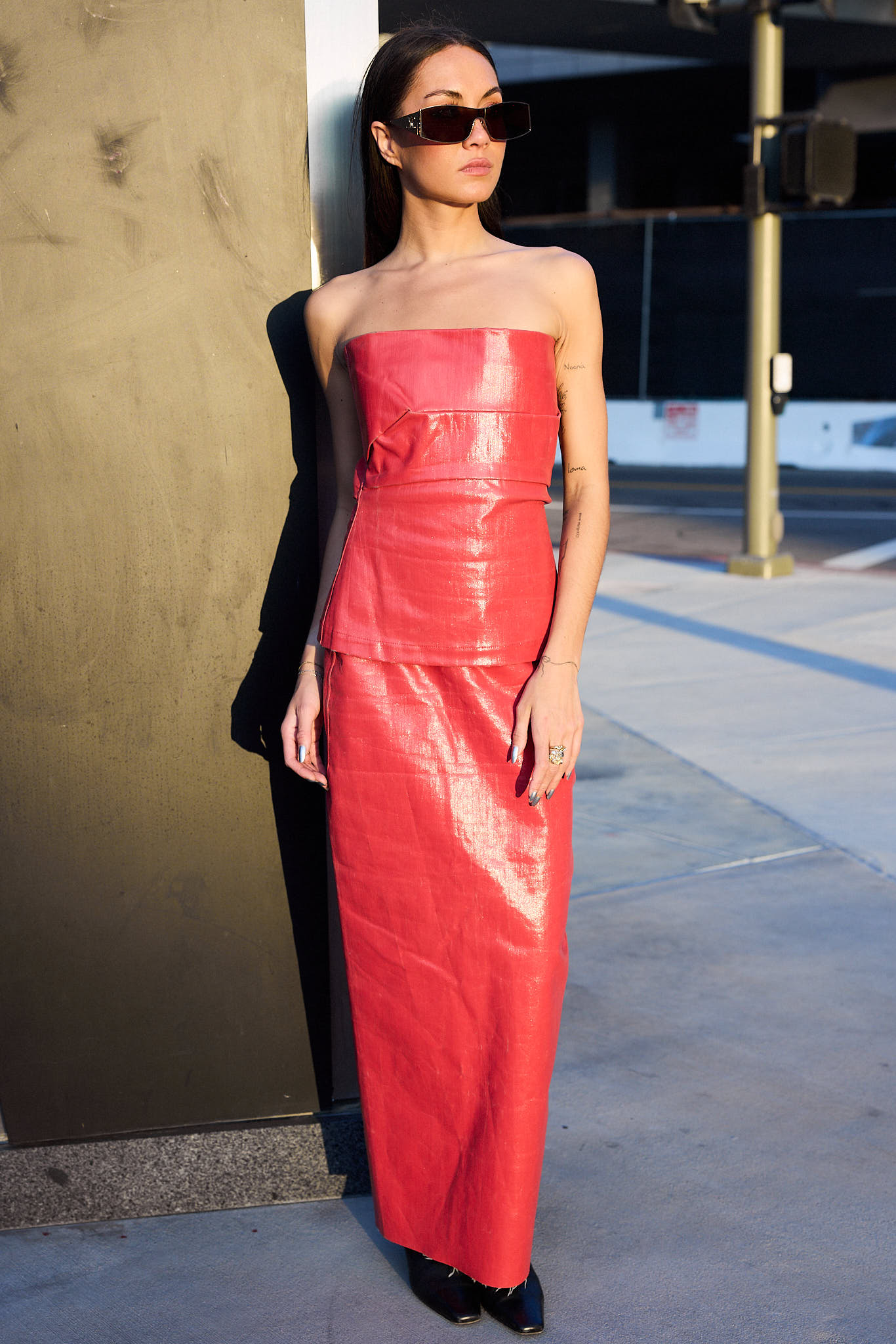 RICK OWENS CARNELIAN LEATHER TOP