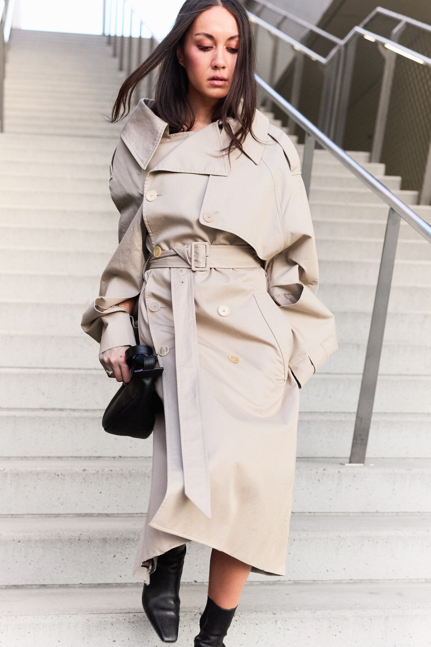 BALENCIAGA ASYMMETRIC TRENCH COAT