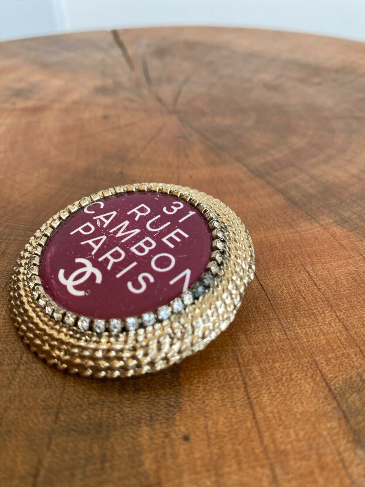 RUE CARBON ENAMEL BROOCH