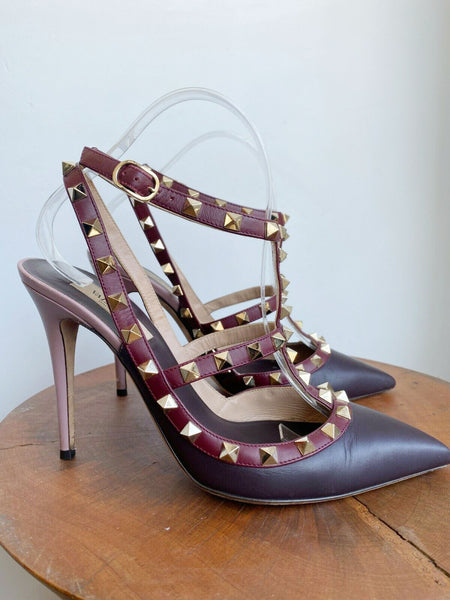 burgundy valentino heels