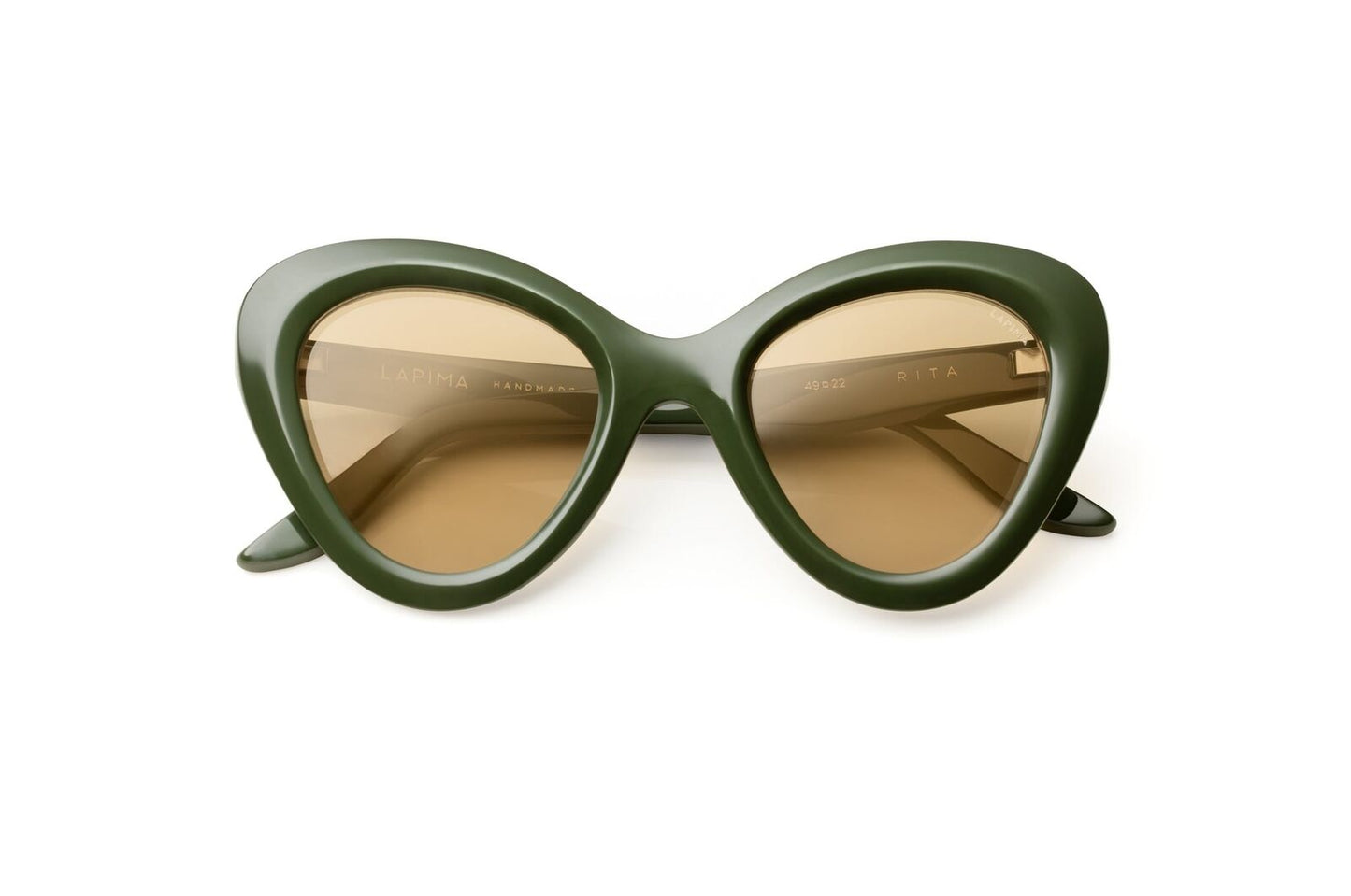 LAPIMA Rita Sun Green Yellow Frame Oversized Glasses Sunglasses