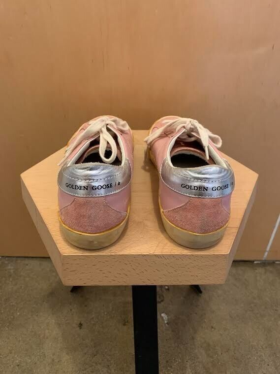 GOLDEN GOOSE Superstar Light Pink White Star Suede Leather Low-Top Sneakers 39
