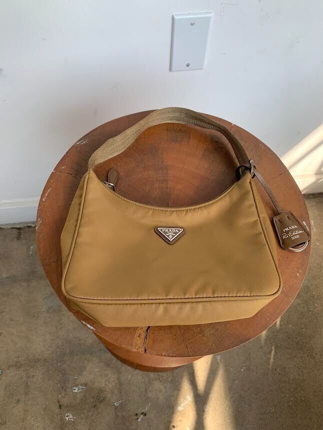 PRADA Tessuto Tan Re-Nylon Re-Edition 2000 Mini Bag Purse