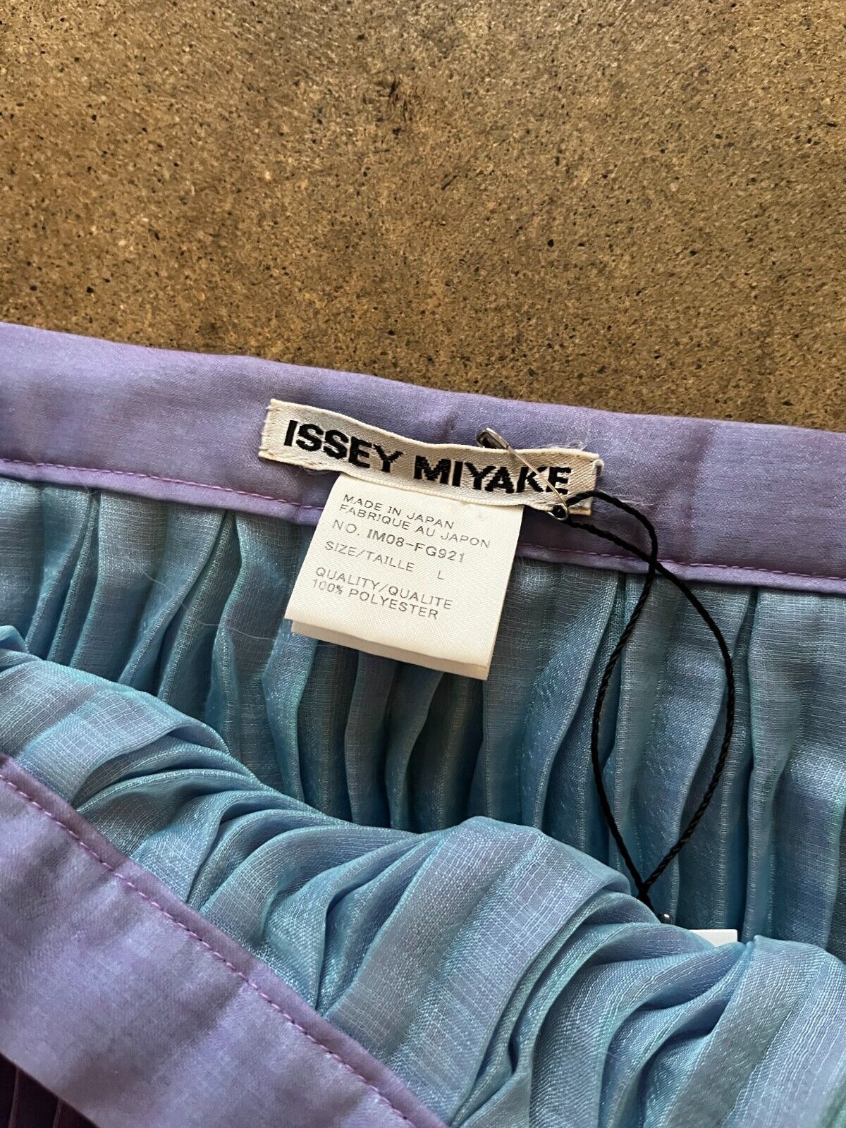 ISSEY MIYAKE VTG Purple Blue Pleated Accordion Semi Sheer Pencil Midi Skirt L