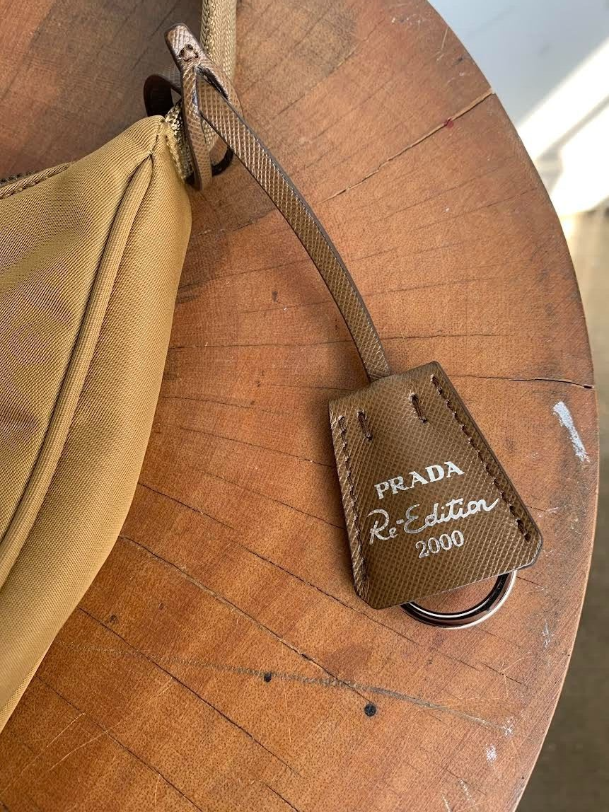 PRADA Tessuto Tan Re-Nylon Re-Edition 2000 Mini Bag Purse
