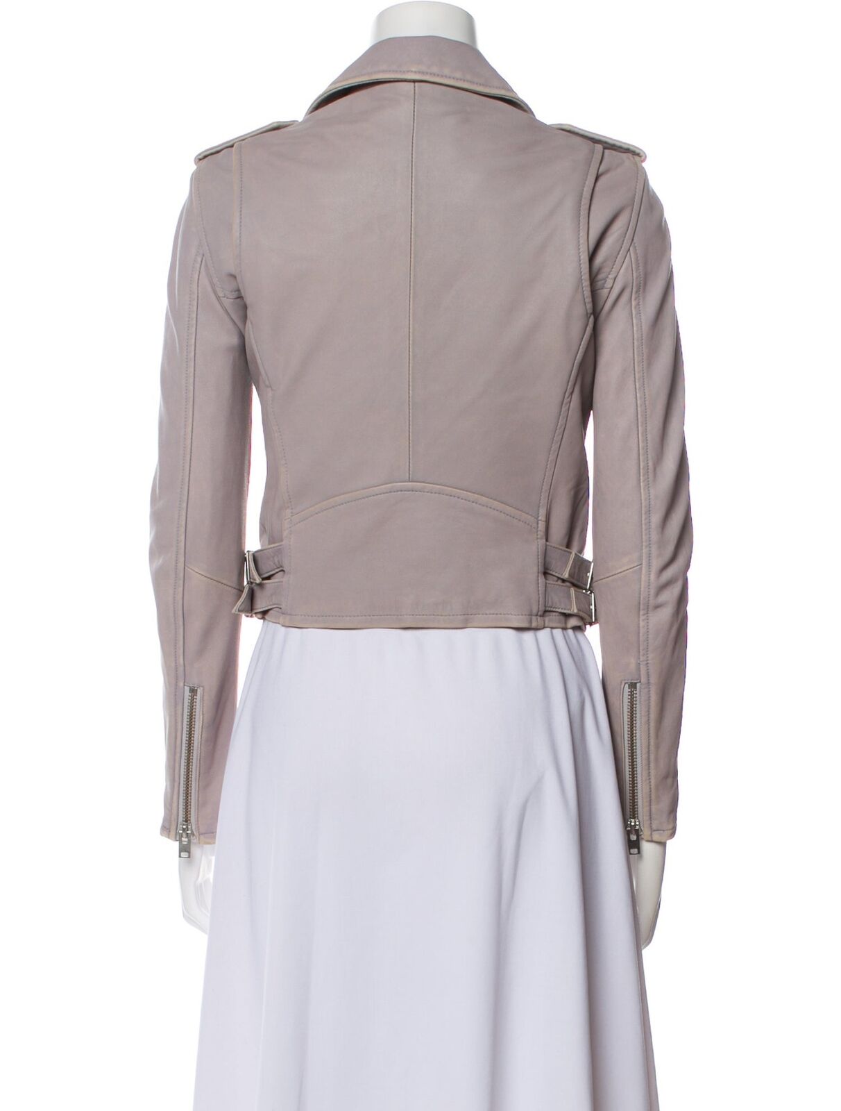 IRO $1,150 Ashville Mila Light Purple Pink Leather Moto Biker Jacket 38/6/4