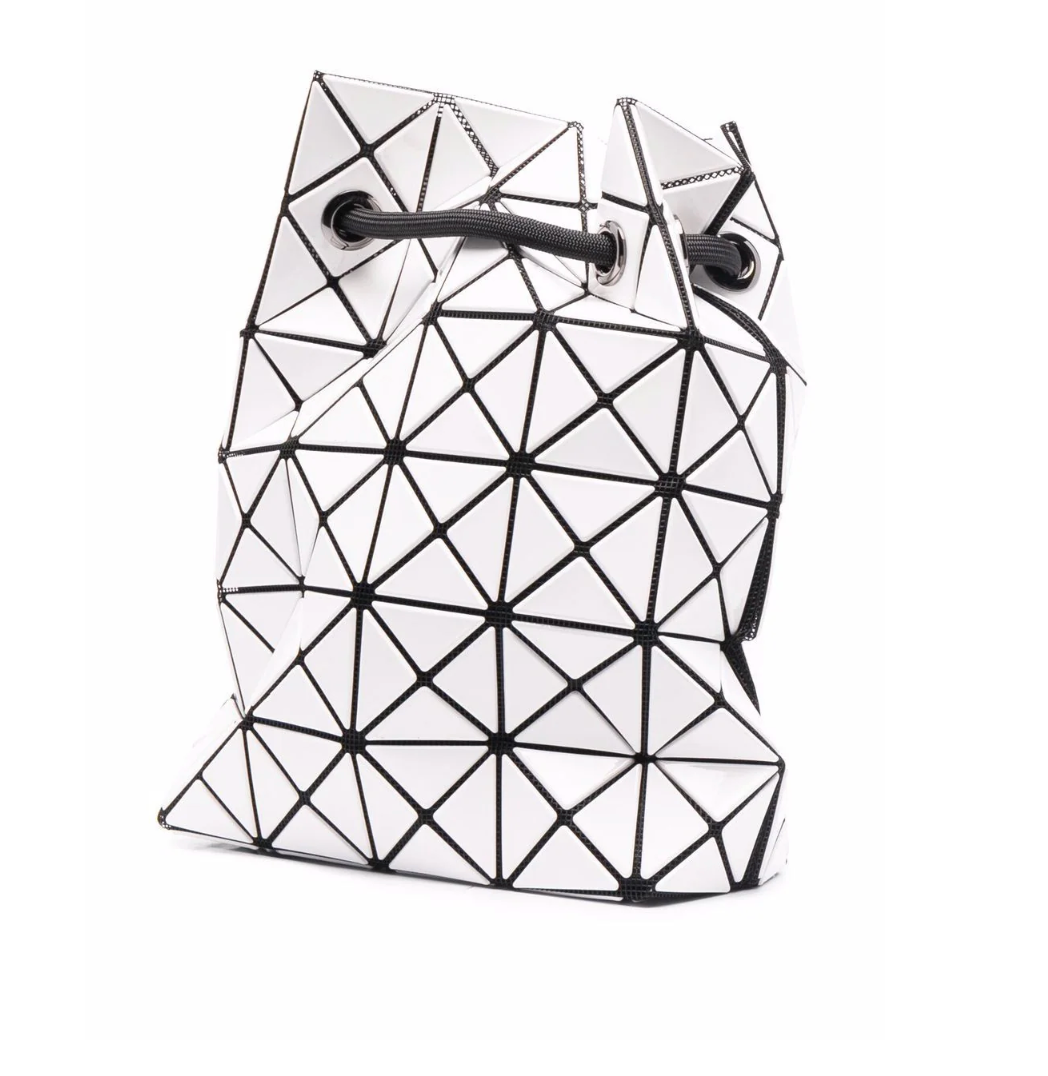 BAO BAO ISSEY MIYAKE Lucent Wring Small White Geometric Prism Bucket Bag Purse