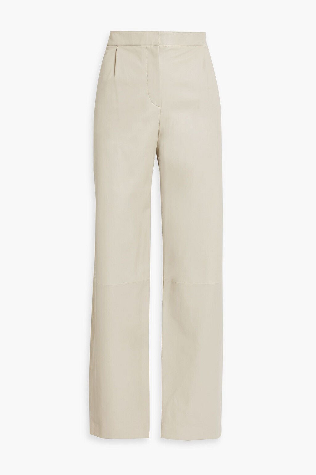 THEORY $1,300 Beige Ivory Leather Pants Straight Leg Dress Pant 0