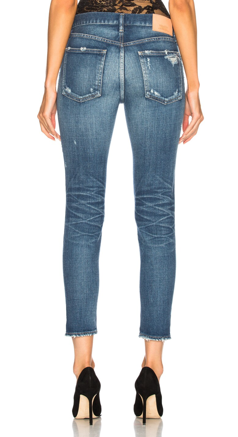 MOUSSY Comfort Nancy Distressed Ripped Knee Skinny Denim Jean 28