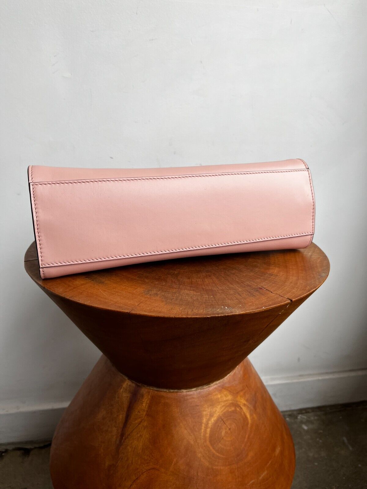 GUCCI NEW Nymphaea Pink Leather Bamboo Handle Web Stripe Shoulder Bag Purse