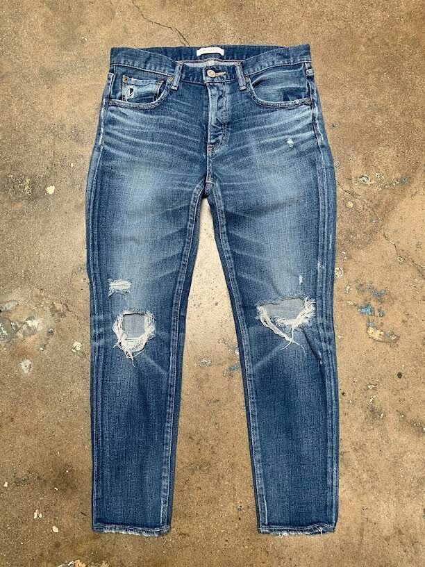 MOUSSY Comfort Nancy Distressed Ripped Knee Skinny Denim Jean 28
