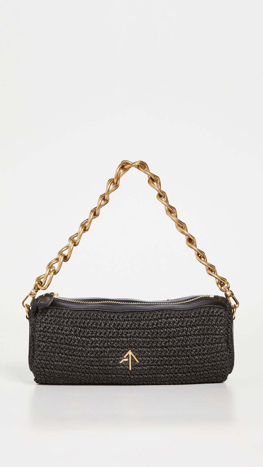 MANU ATELIER NEW XX Mini Cylinder Woven Crochet Leather Chain Shoulder Bag Purse