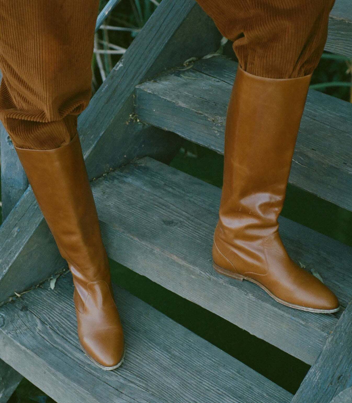 DOEN Illaria Whiskey Brown Camel Leather Flat Knee High Riding Boot 37/6.5