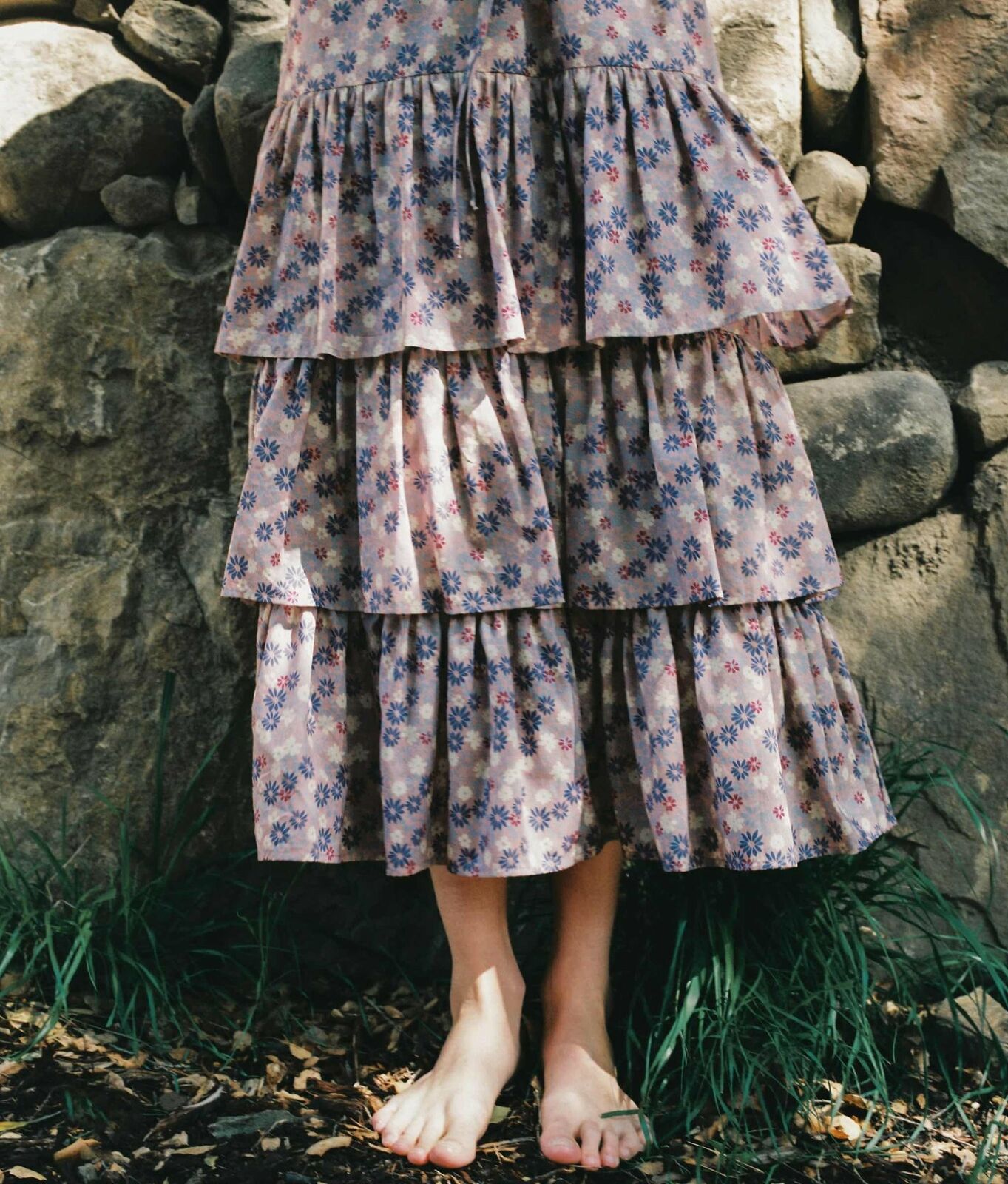 CHRISTY DAWN The London Purple Violet Floral Print Daisy Tiered Maxi Dress S