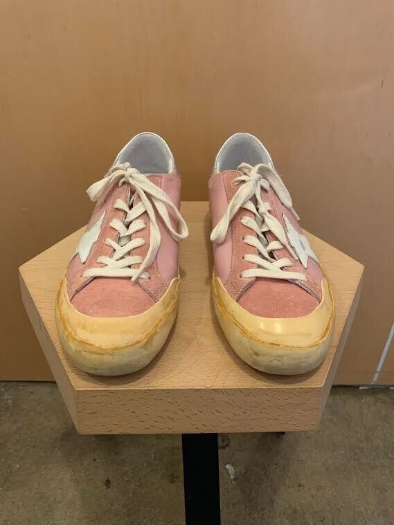 GOLDEN GOOSE Superstar Light Pink White Star Suede Leather Low-Top Sneakers 39