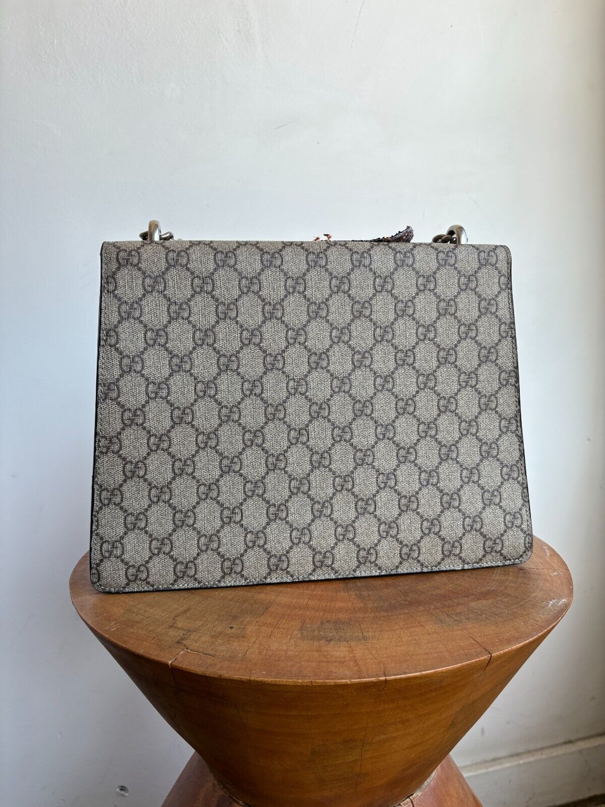 GUCCI GG Supreme Dionysus Hornet Beige Brom Monogram Logo Shoulder Bag Purse
