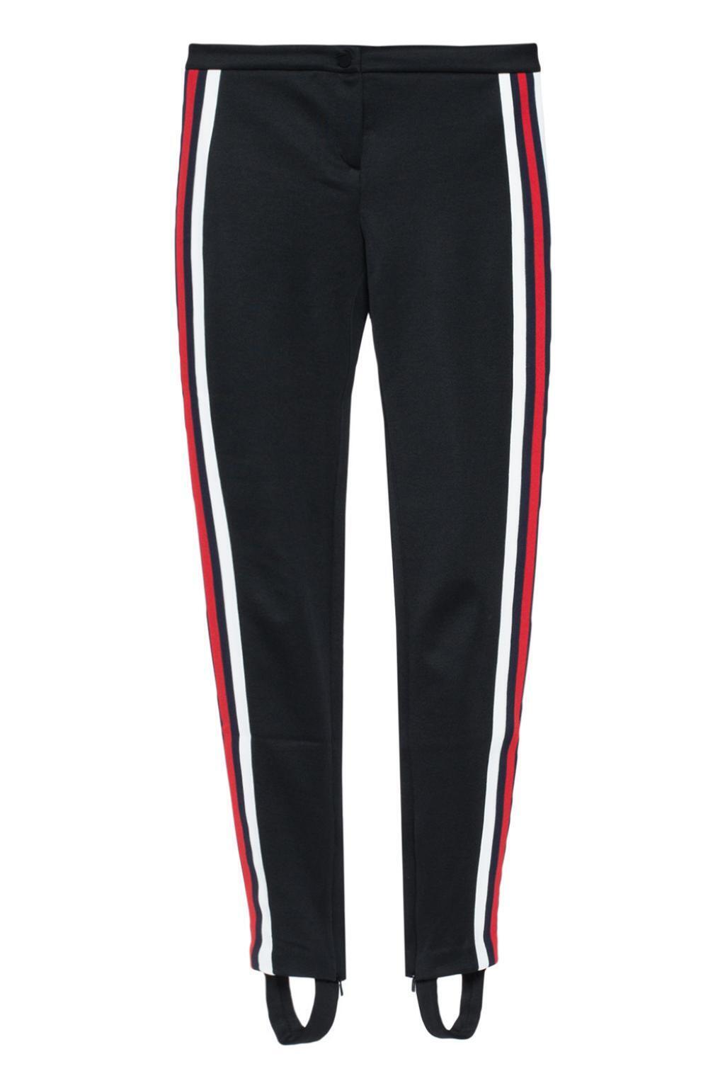 GUCCI Black Technical Web Band Red White Stripe Stirrup Sweat Pant Legging XS